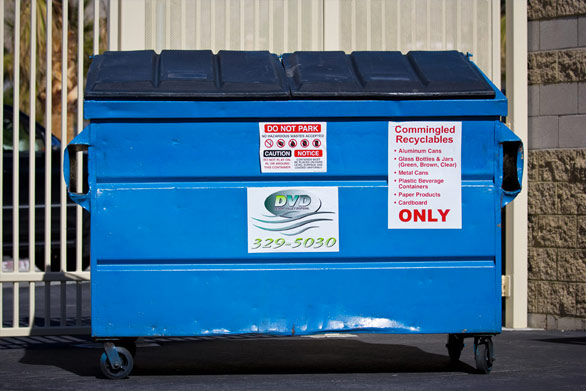 commercial recycling blue bin